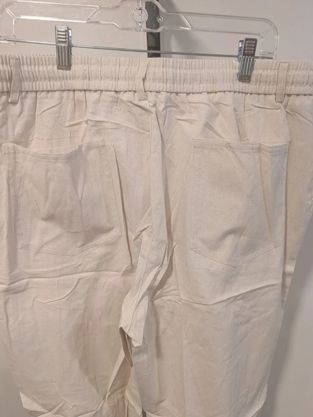 Coofandy Men's Lightweight Cream Drawstring Chinos